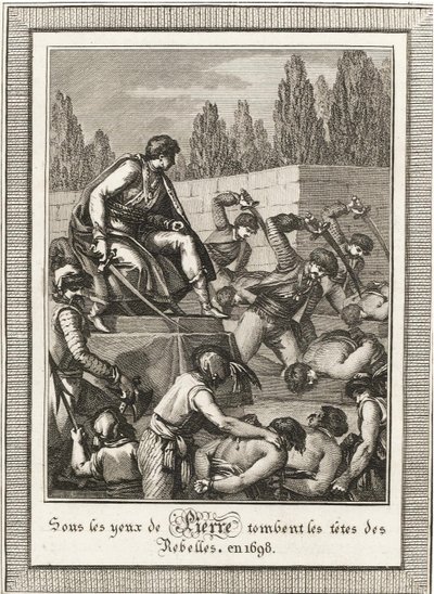 Henrettelsen af Streltsy. Fra: Histoire de Russie af Blin de Sainmore, ca. 1800 af François Anne David