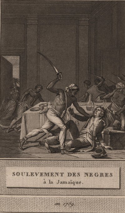 Opstand af de sorte slaver i Jamaica i 1760, 1800. af François Anne David