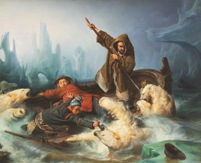 Isbjørnekamp, 1839. af François August Biard