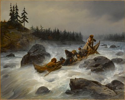 Hertugen af Orleans ved Muonio-floden i Lapland, august 1795, 1840. af François August Biard