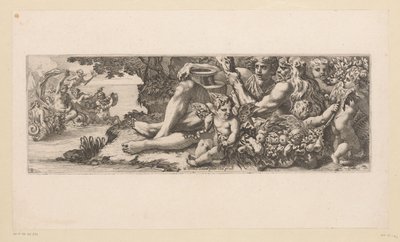 Triumf af Galatea med Hercules og allegoriske figurer på kysten Mytologiske figurer ved vandet (serietitel) af François Bignon (attributed to)