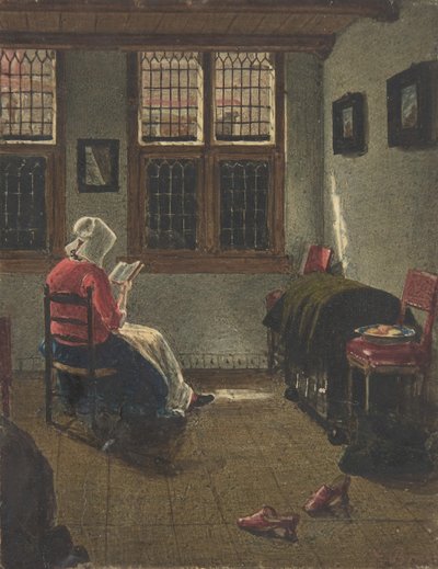 En kvinde læser, efter Pieter Janssens Elinga, 1846-47. af François Bonvin