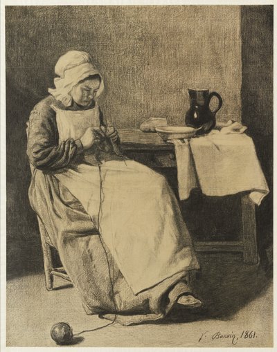 Tjenerstrikning, 1861 af François Bonvin