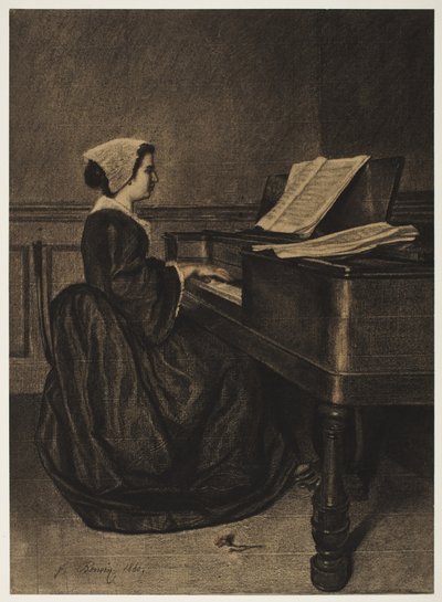 Kvinde ved Spinet af François Bonvin