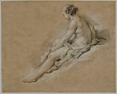 En siddende nøgen pige af François Boucher