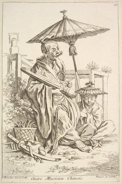 En anden kinesisk musiker, 1738-45. af François Boucher