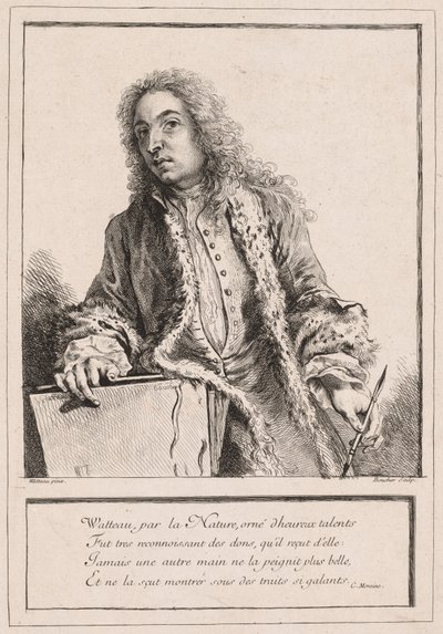 Antoine Watteau, ca. 1727. af François Boucher