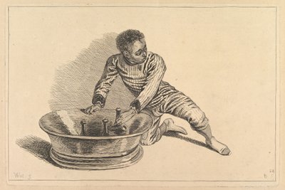 Sort afrikansk fjernelse af flasker fra en køler, 1700-tallet. af François Boucher
