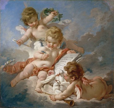 Boucher - Amoretter. Poesiens allegori, 1760