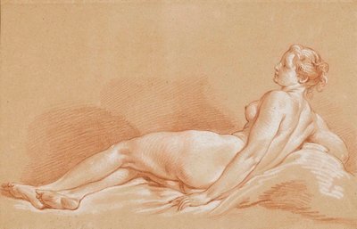 Boucher - Ung kvinde ligger ned af François Boucher