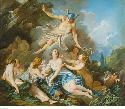 Boucher - Merkur betror den spæde Bacchus til nymferne, ca. 1732 - 1734 af François Boucher