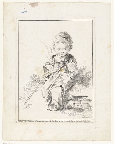 Den Lille Skorstensfejer Le petit Savoyard Fire tryk med børn (serietitel) af François Boucher