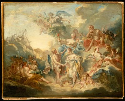 F.Boucher, Amor og Psykes bryllup / maleri, 1700-tallet af François Boucher