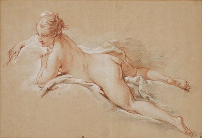 Fransk: Kvinde ligger på maven af François Boucher