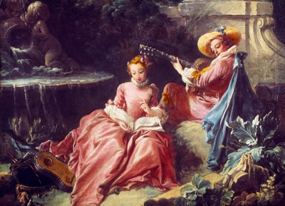 Musiktimen Maleri af Francois Boucher (1703-1770). 1700-tallet. Paris. Cognacq Jay Museum af François Boucher