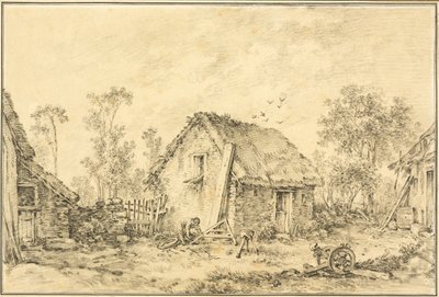 Landskab med rustikt sommerhus af François Boucher