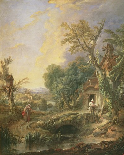 Landskab med en eremit, 1742 af François Boucher