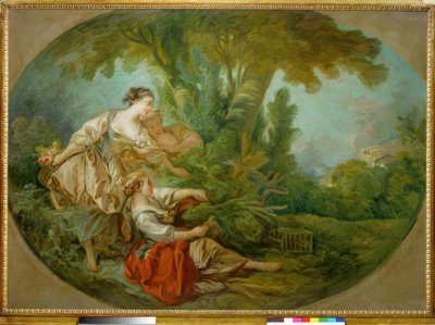 Kaldet, siger Fuglen fanget i nettene af François Boucher