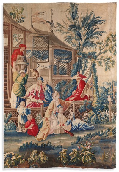 Louis XVI gobelin "aux Chinoiserie", Aubusson, sidste fjerdedel af det 18. århundrede af François Boucher