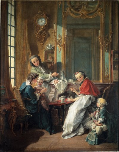 Frokostscene i et borgerligt interiør af François Boucher