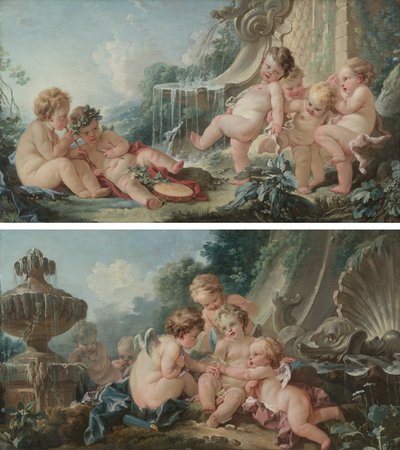 Musik og dans og amoriner i konspiration af François Boucher