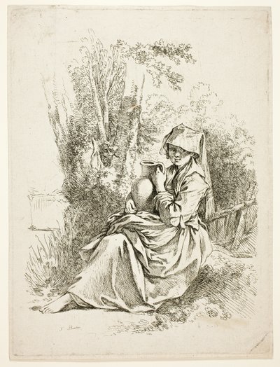 Bondekvinde med en kande af François Boucher