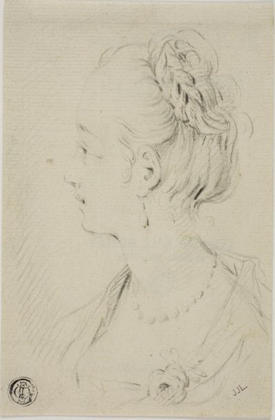 Profilbuste af ung kvinde af François Boucher