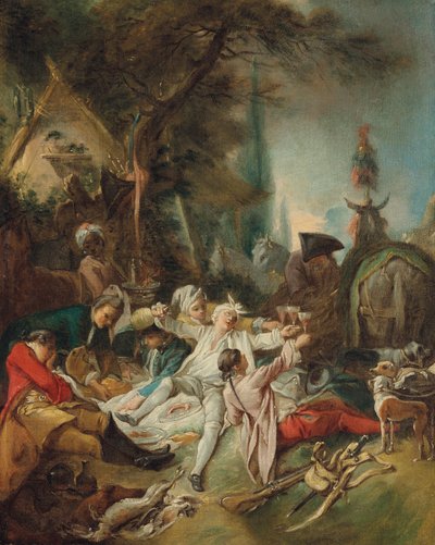 Hvil på jagten. af François Boucher