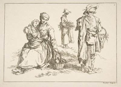 Skitseark, 1753. af François Boucher