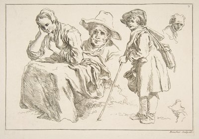 Skitseark, 1753. af François Boucher
