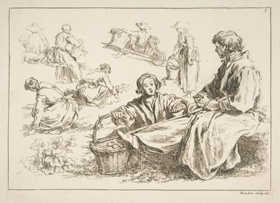 Skitseark, 1753. af François Boucher