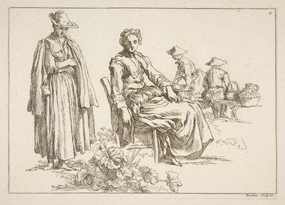 Skitseark, 1753. af François Boucher