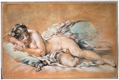 Sovende ung kvinde, 1758. af François Boucher