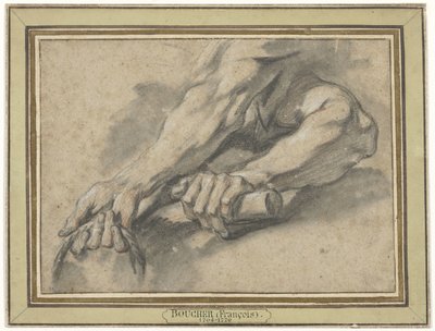 Studier af to underarme af François Boucher