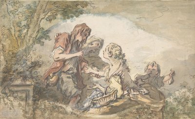Spåkonen, 1700-tallet. af François Boucher