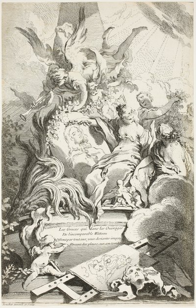 Nådegaverne på Watteaus gravmæle af François Boucher