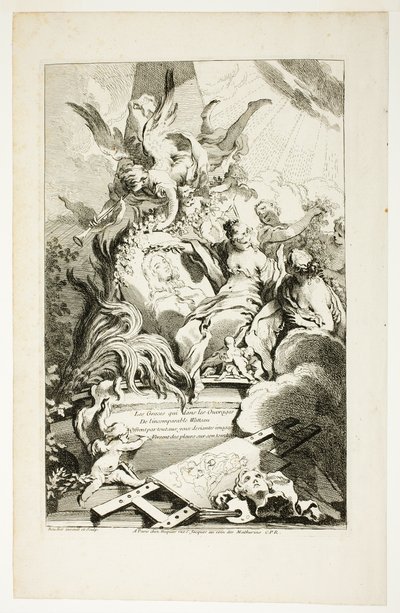 Nådegaverne på Watteaus gravmæle af François Boucher