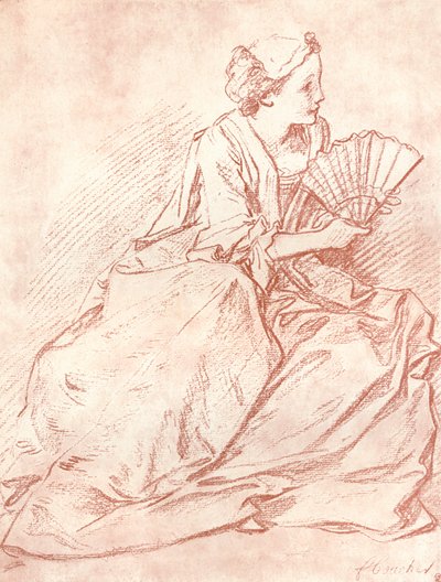 Damen med viften, 1700-tallet af François Boucher