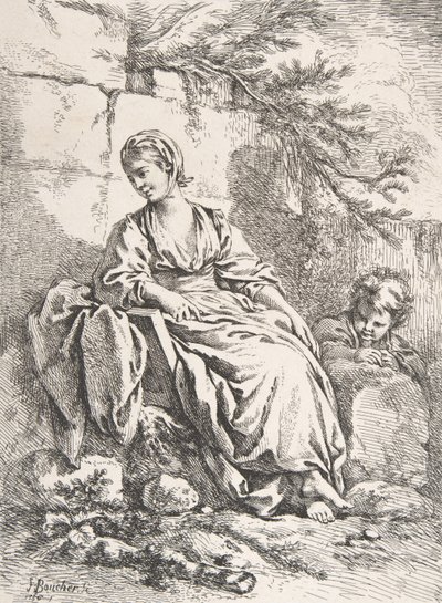 Den unge pige hviler, 1756. af François Boucher