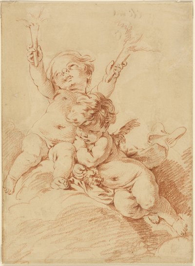 To Putti af François Boucher