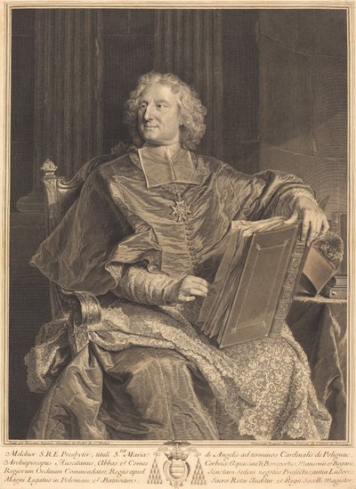 Kardinal af Polignac af François Chereau I after Hyacinthe Rigaud