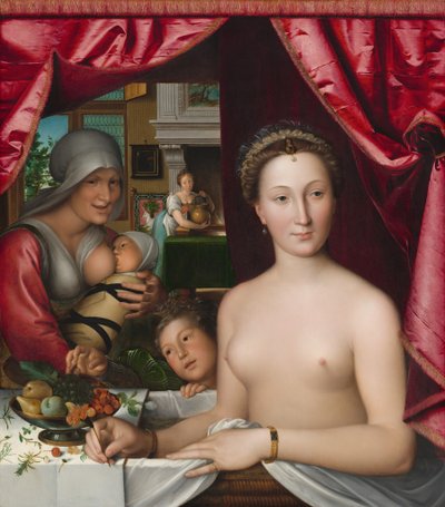 En dame i sit bad, ca. 1571. af François Clouet