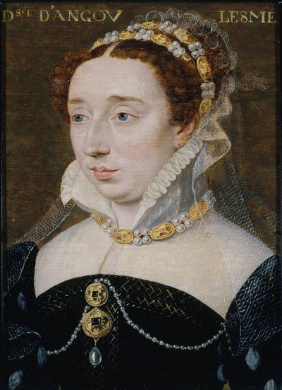 Portræt af Diane de France, hertuginde af Angoulême 1538-1619, 1570. af François Clouet