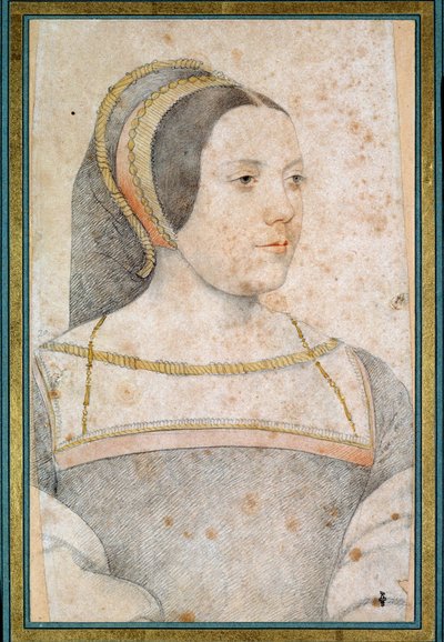 Portræt af Judith af Assigny, hustru til Jean de Crequi, far til Cannaples (1502 - 1558). Tegning med sort sten og blod af Francois Clouet (1515-1572) af François Clouet