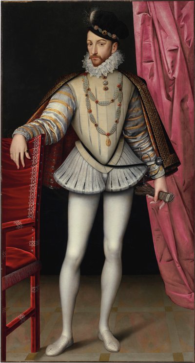 Portræt af kong Charles IX af Frankrig 1550-1574, ca. 1570. af François Clouet