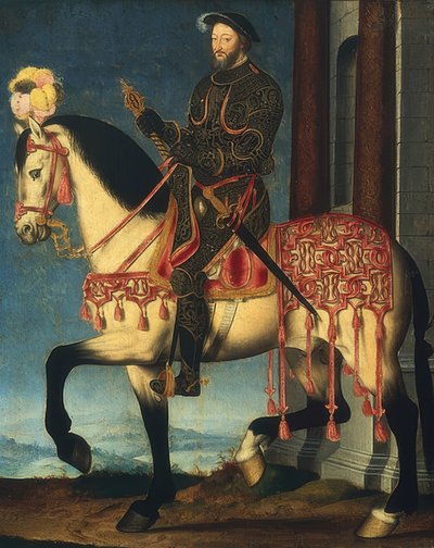Ridesportræt af Franz I, konge af Frankrig. Omkring 1540 af François Clouet