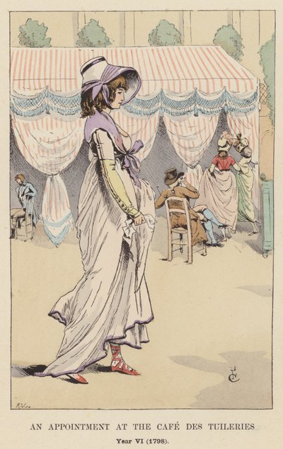 En aftale på Cafe des Tuileries, år VI, 1798 af François Courboin