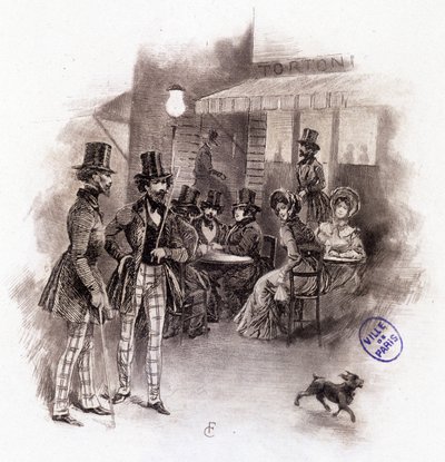 Illustration af "" Profile of grisette""" ny tilhørende Receuil "" Mimi de Pinson"" af Alfred de Musset af François Courboin