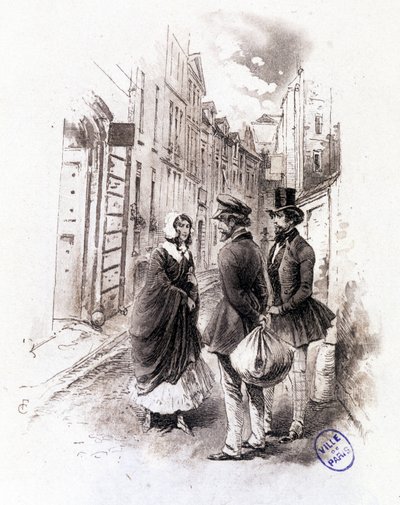 Illustration af "" Profile of grisette""" ny tilhørende Receuil "" Mimi de Pinson"" af Alfred de Musset af François Courboin