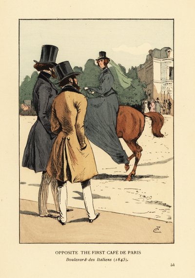Overfor den første Cafe de Paris, Boulevard des Italiens af François Courboin